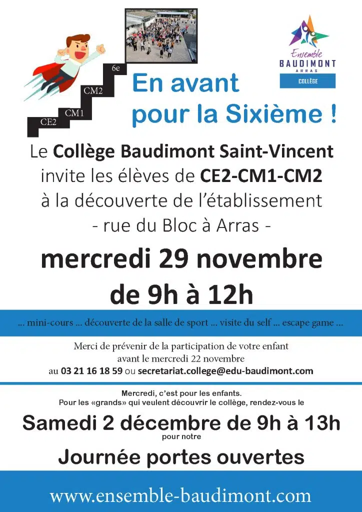affiche jpo et immersions au collège